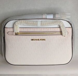 Michael Kors Jet Set Leather Crossbody Bag - Powder Blush, Pink, Brand New